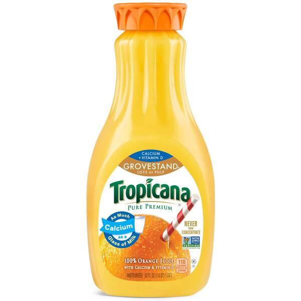 Tropicana Pure Premium Orange Juice Grovestand Calcium Image Of Tropicana Pure Premium Orange Juice Grovestand Calcium SKU: 168529