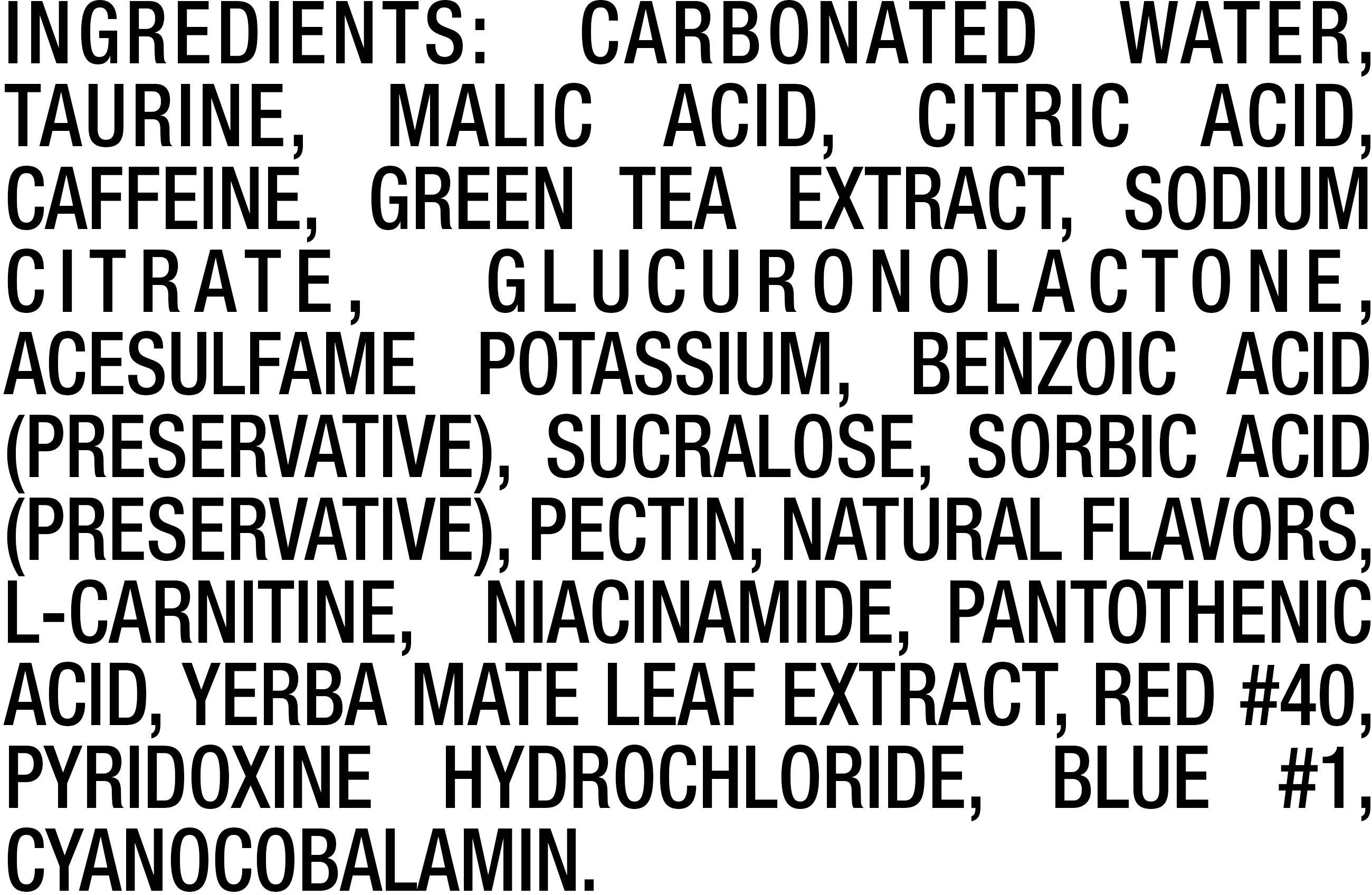 Image describing nutrition information for product Rockstar Zero Carb