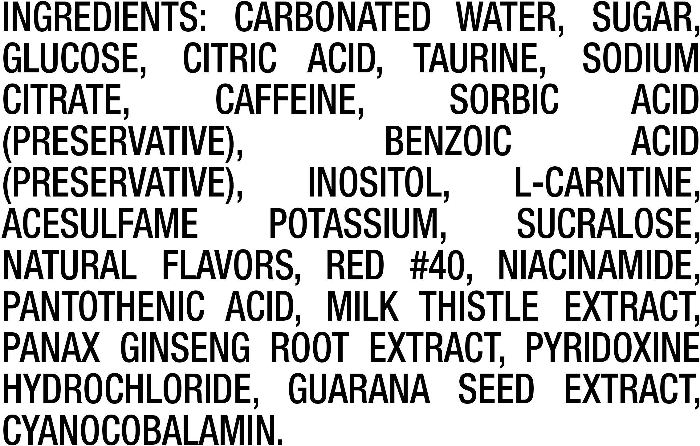 Image describing nutrition information for product Rockstar Punched Fruit Punch