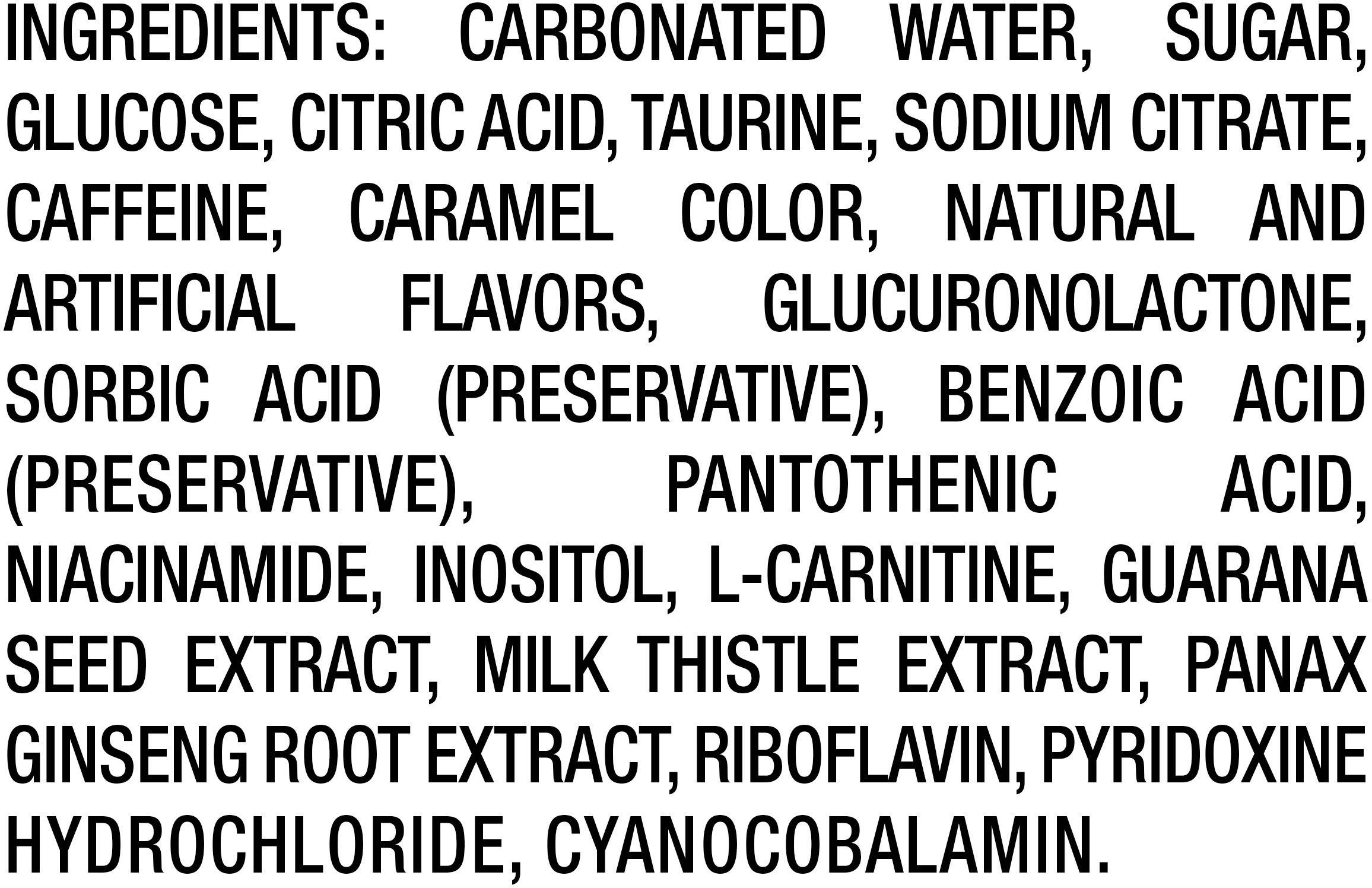 Image describing nutrition information for product Rockstar Energy (Retail Only)