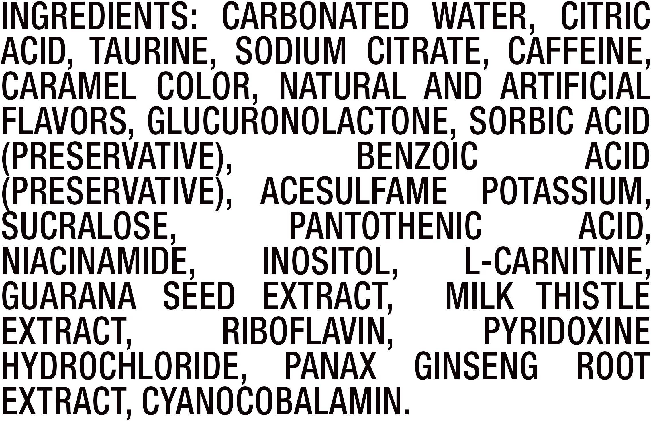 Image describing nutrition information for product Rockstar Sugar Free (Retail Only)